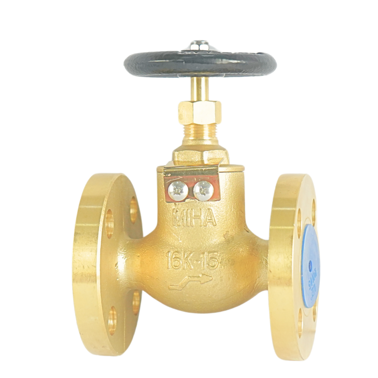 Brass globe valve flanged JIS16K, MIHA brand